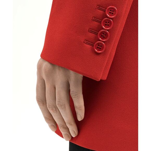 Michael Kors Collection Double Crepe Sablé Boyfriend Blazer in Poppy Red - Picture 6 of 14